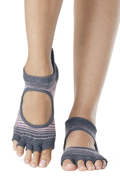 1 Pair Bella Half Toe Organic Cotton Open Front Yoga Socks Women's - ToeSox