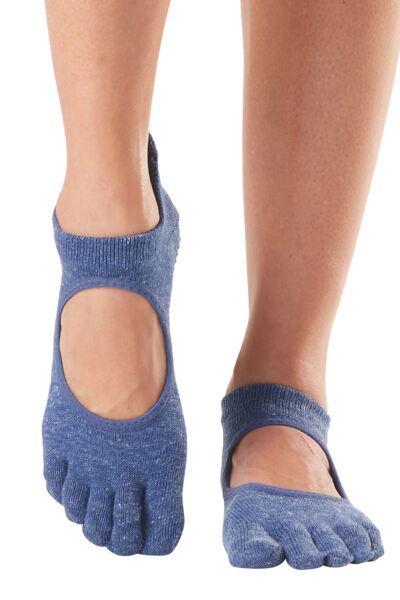 1 Pair Bellarina Full Toe Organic Cotton Open Front Yoga Socks Women's - ToeSox